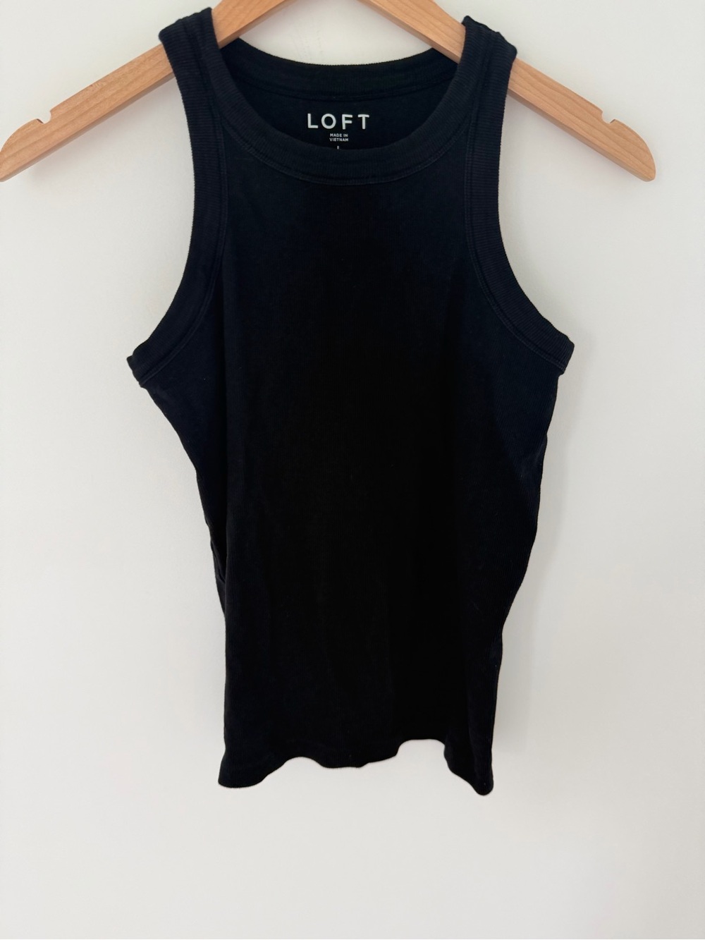 LOFT Black Ribbed High Neck Tank - Black
